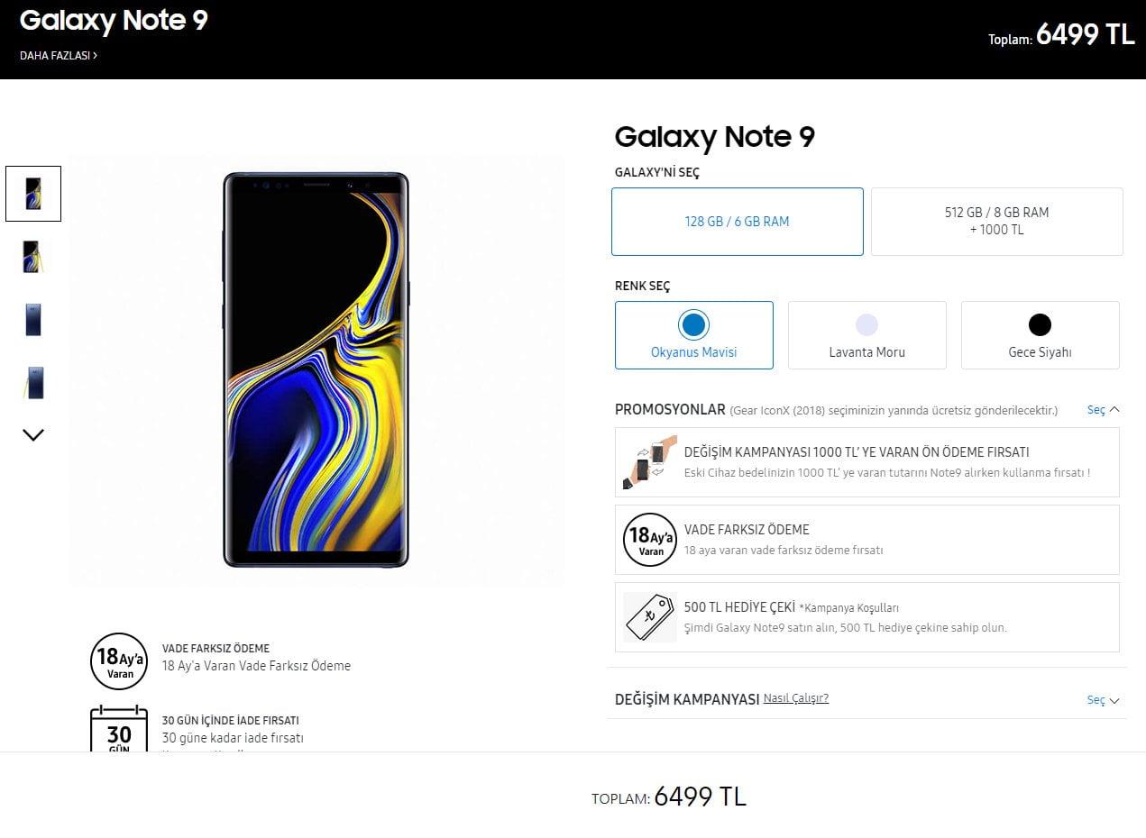 Galaxy Note 9, Türkiye’de ön siparişe sunuldu!