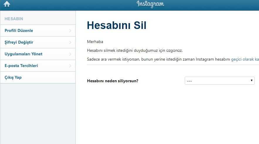 Instagram hesabı silme veya dondurma işlemi nasıl yapılır ?