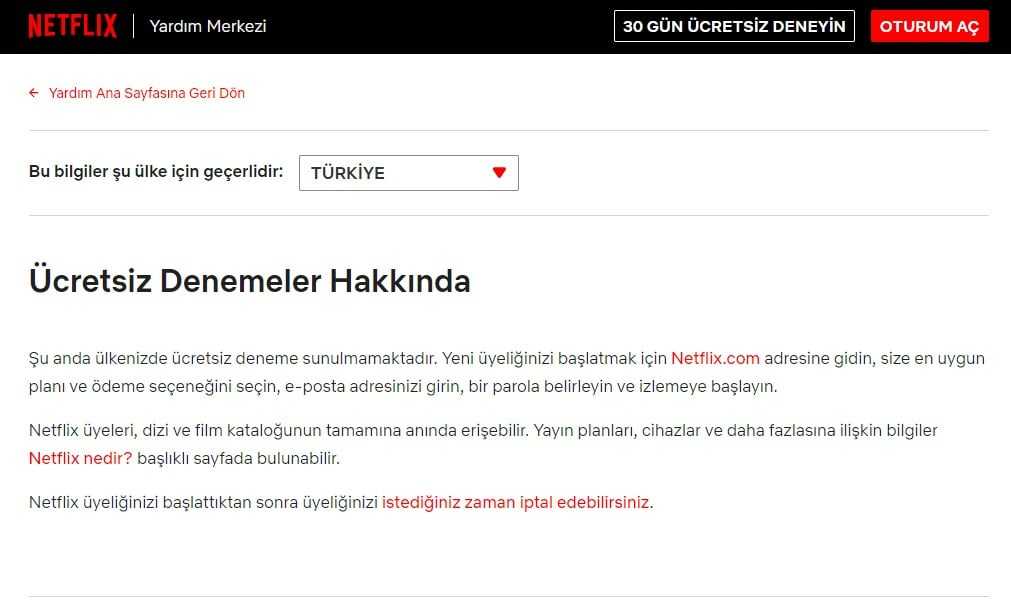 Netflix, Türkiye için deneme sürümünü sonlandırdı!