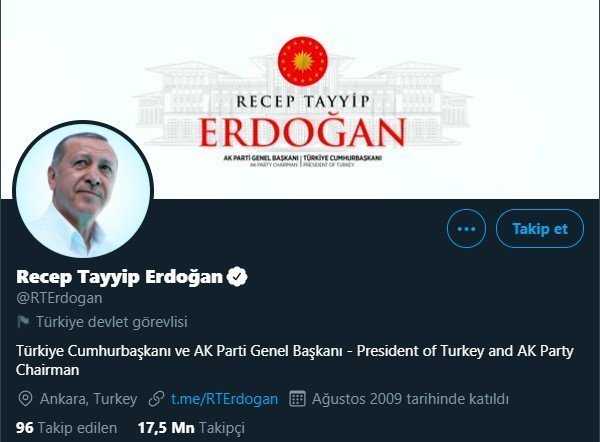 Twitter, Cumhurbaşkanı Erdoğan ve Devlet Yöneticilerinin Hesaplarını Etiketledi