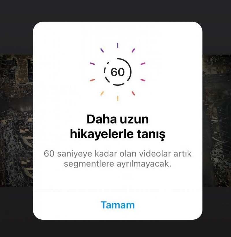 Instagram Hikaye Süresi 15 Saniye'den 60 Saniye'ye Çıktı!